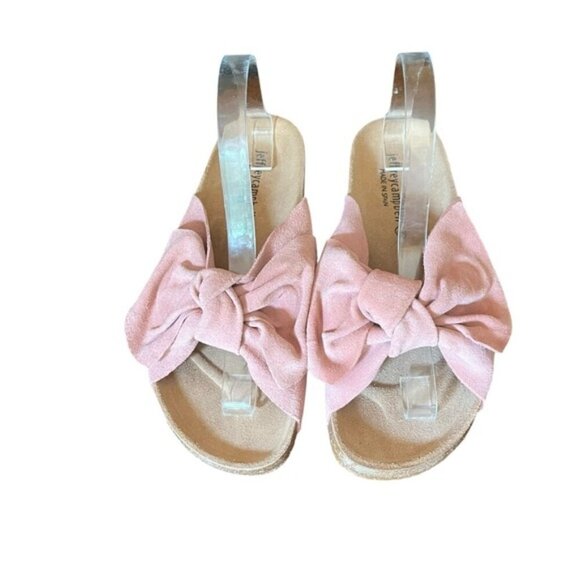 Jeffrey Campbell Do The Twist Slides Sunmist Rust Suede EU 40 Pink Bow - Picture 6 of 16